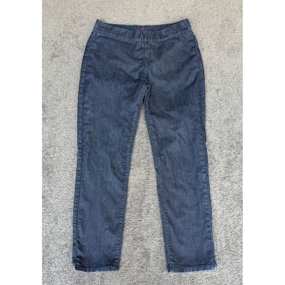 NYDJ Alina Pull On Ankle Jeans Dark Indigo Blue Slim Lift Tuck Womens‎ 6